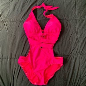 One piece swimsuit in Hot Pink